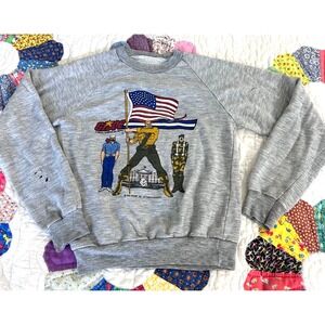 Vtg 1985 G.I Joe Military Hasbro crewneck flag Whitehouse Hasbro kids youth 8